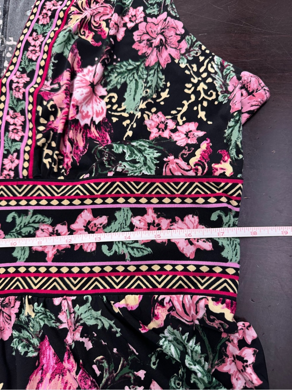 London Times Black Maxi Dress with Pink Floral Print Size 16 - Picture 10 of 17
